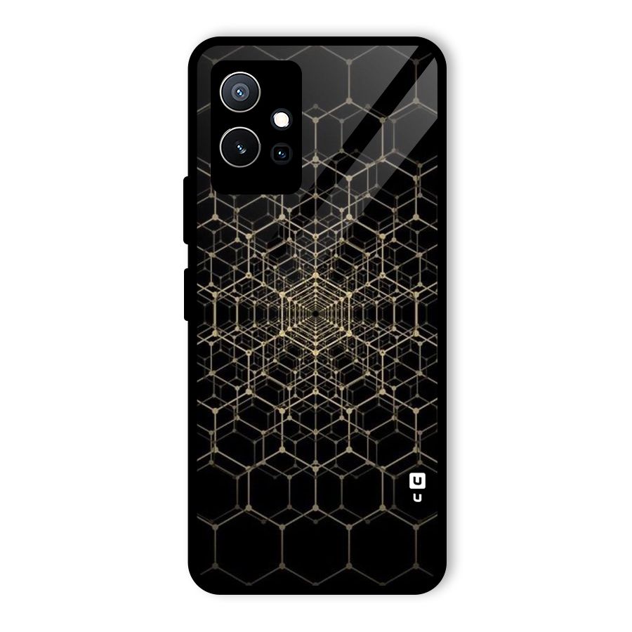 Gold Web Glass Back Case for Vivo Y75 5G