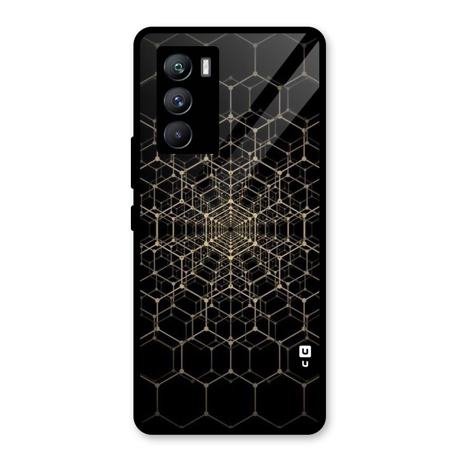 Gold Web Glass Back Case for Vivo iQOO 9 SE