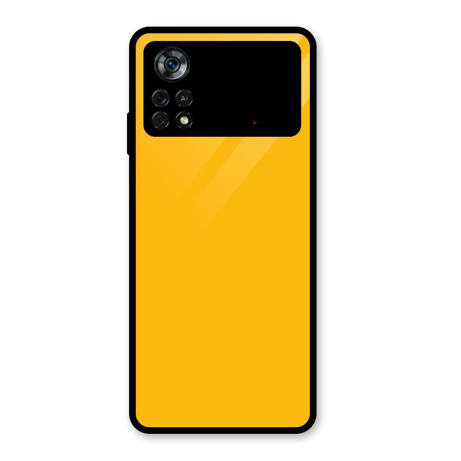 Gold Yellow Glass Back Case for Poco X4 Pro 5G