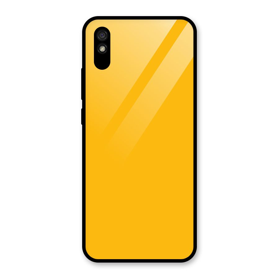 Gold Yellow Glass Back Case for Redmi 9A