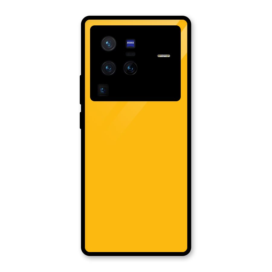 Gold Yellow Glass Back Case for Vivo X80 Pro