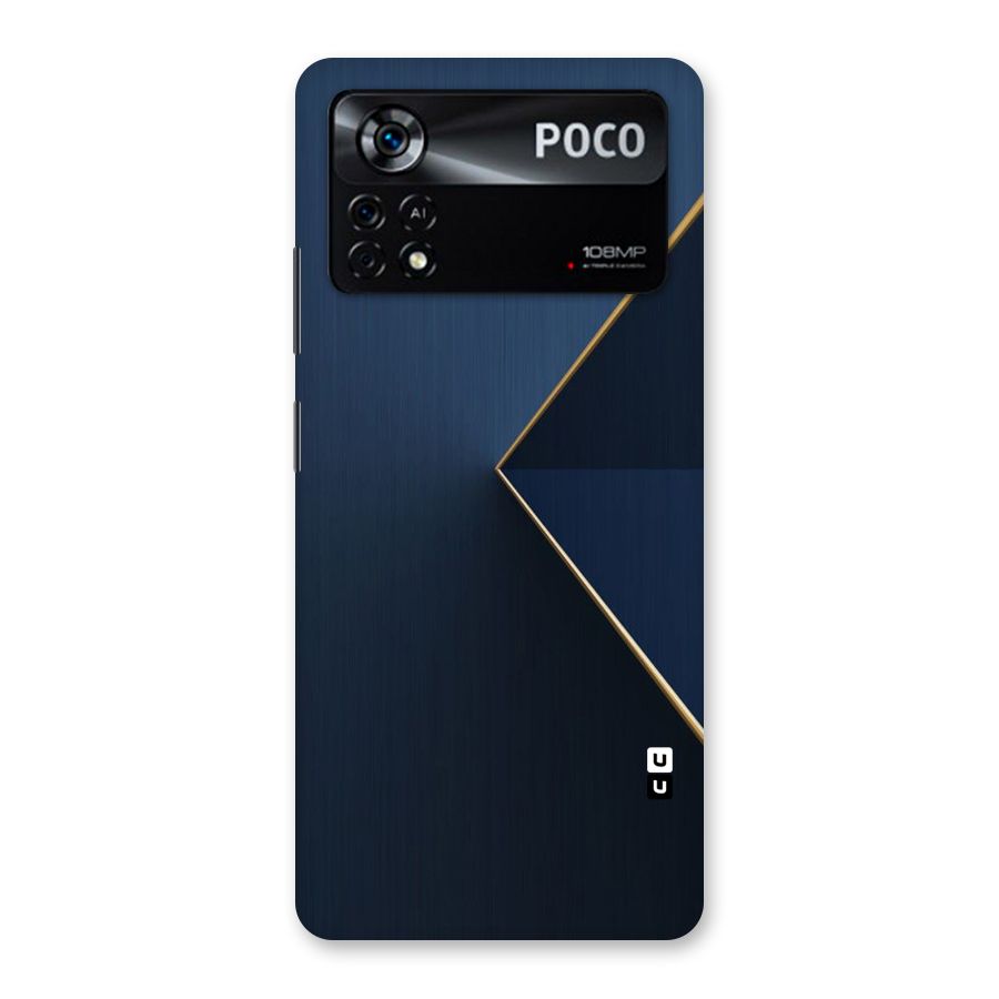 Golden Blue Triangle Back Case for Poco X4 Pro 5G
