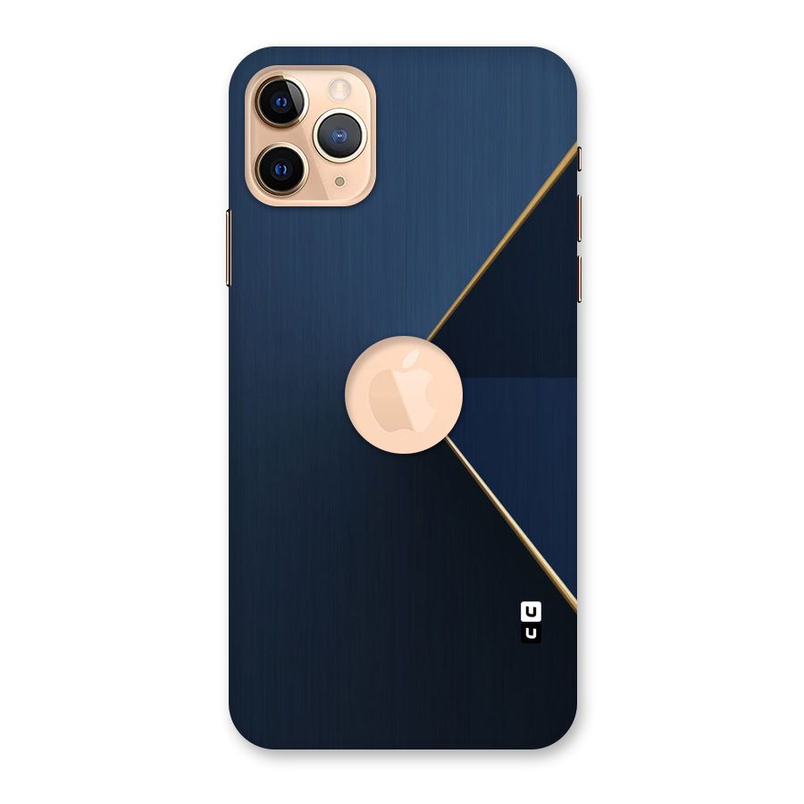 Golden Blue Triangle Back Case for iPhone 11 Pro Max Logo Cut