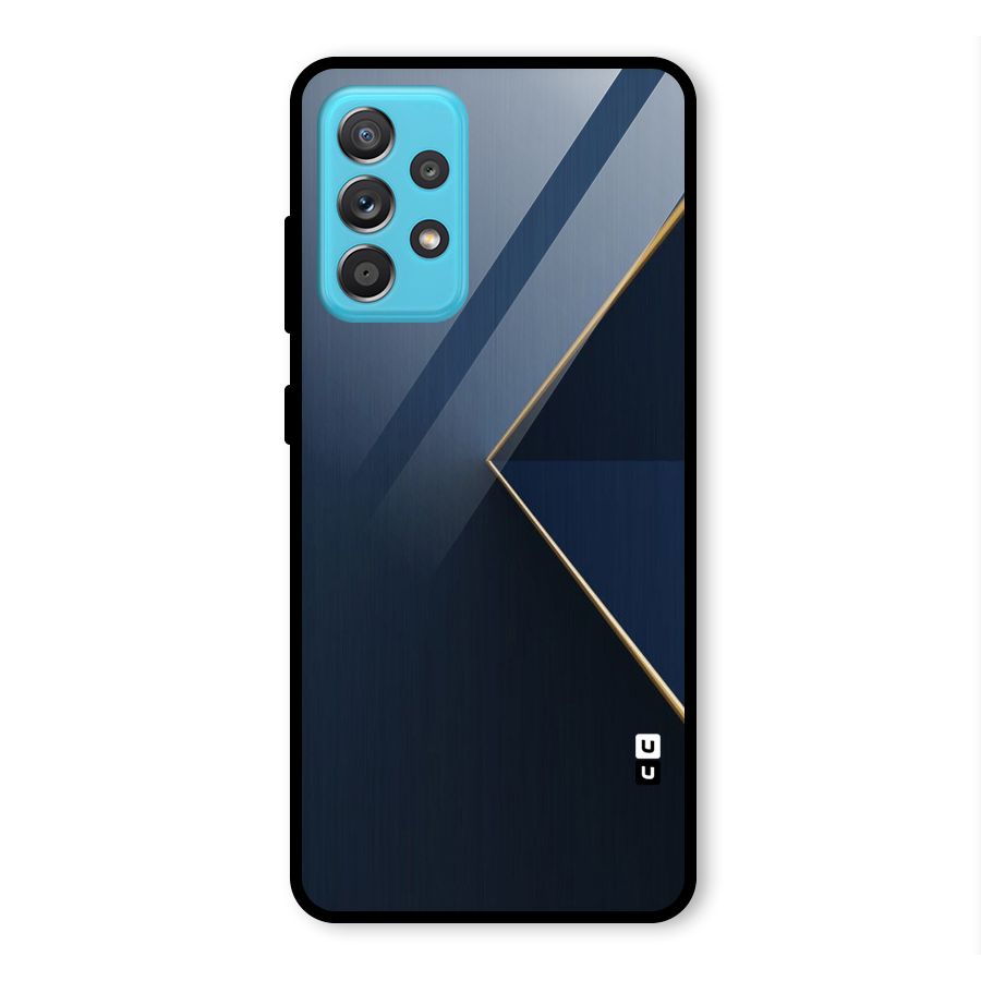 Golden Blue Triangle Glass Back Case for Galaxy A52s 5G