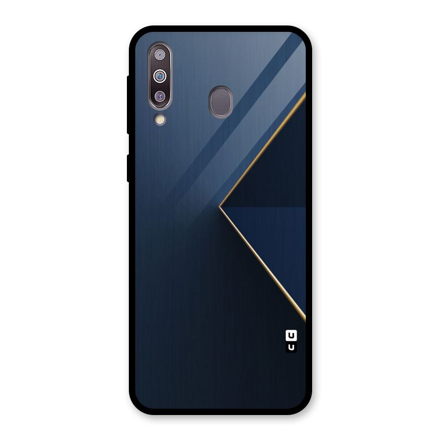 Golden Blue Triangle Glass Back Case for Galaxy M30