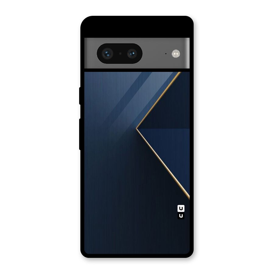 Golden Blue Triangle Glass Back Case for Google Pixel 7