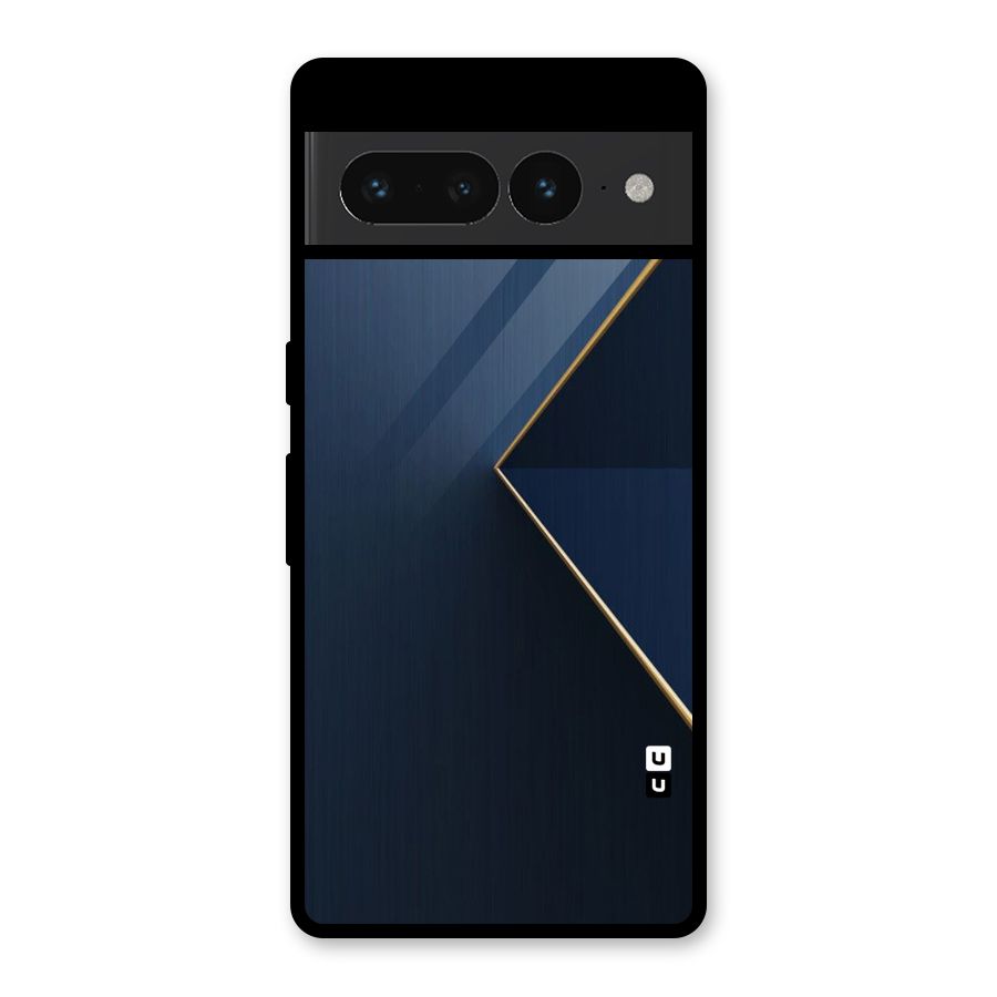 Golden Blue Triangle Glass Back Case for Google Pixel 7 Pro