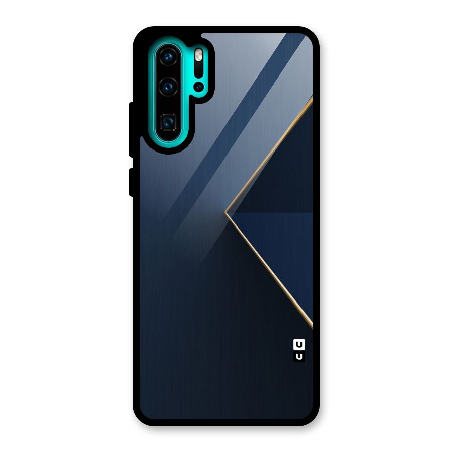 Golden Blue Triangle Glass Back Case for Huawei P30 Pro