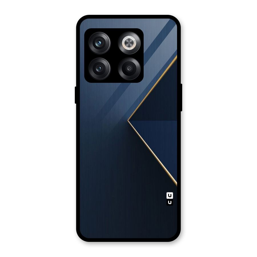 Golden Blue Triangle Glass Back Case for OnePlus 10T