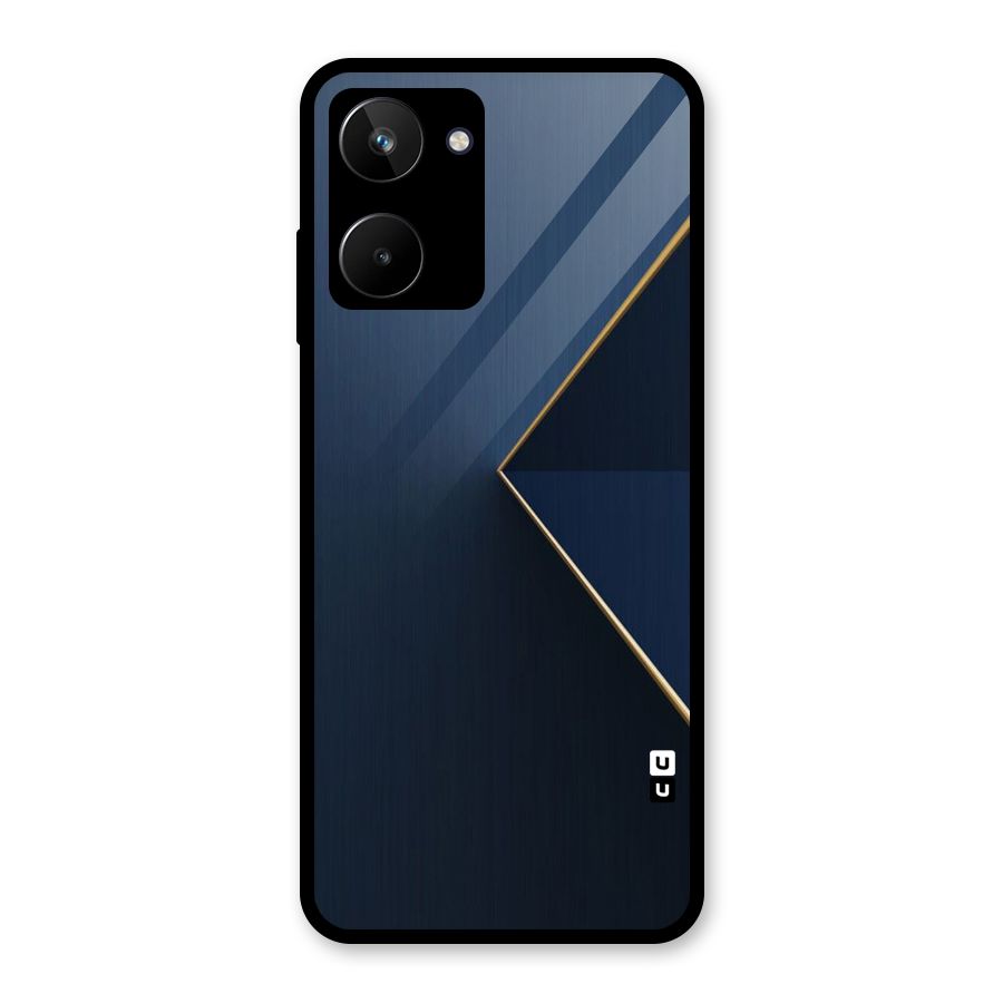 Golden Blue Triangle Glass Back Case for Realme 10