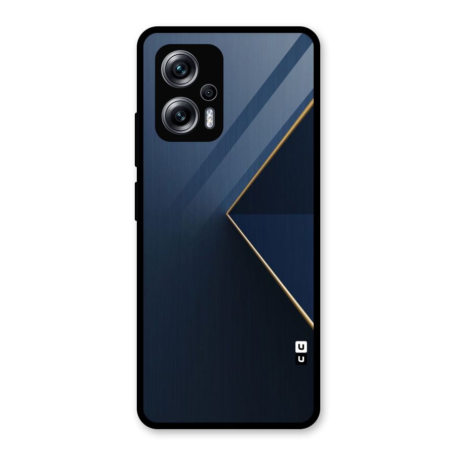 Golden Blue Triangle Glass Back Case for Redmi K50i