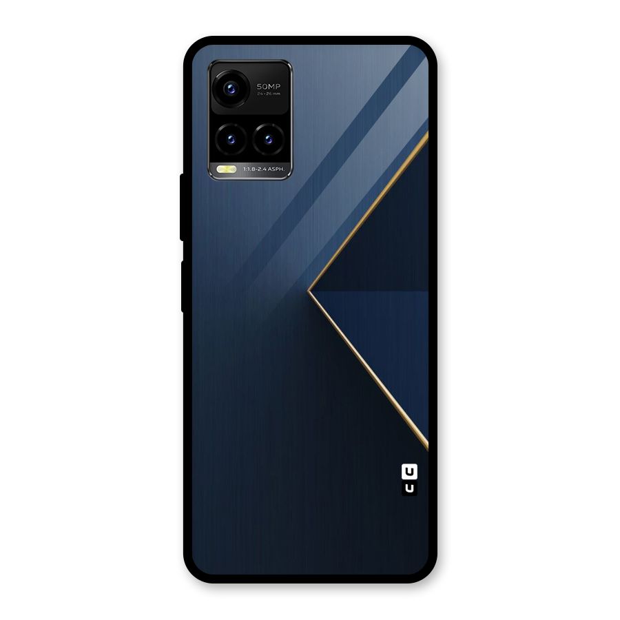 Golden Blue Triangle Glass Back Case for Vivo Y21T