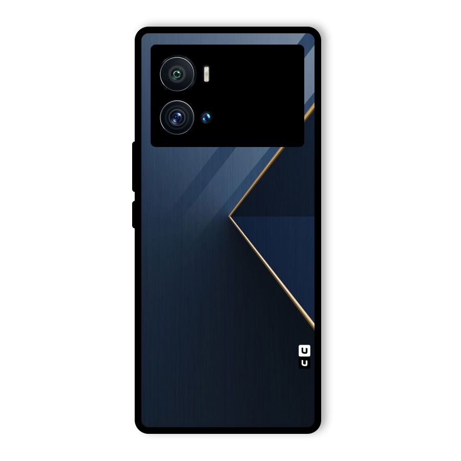 Golden Blue Triangle Glass Back Case for Vivo iQOO 9 Pro