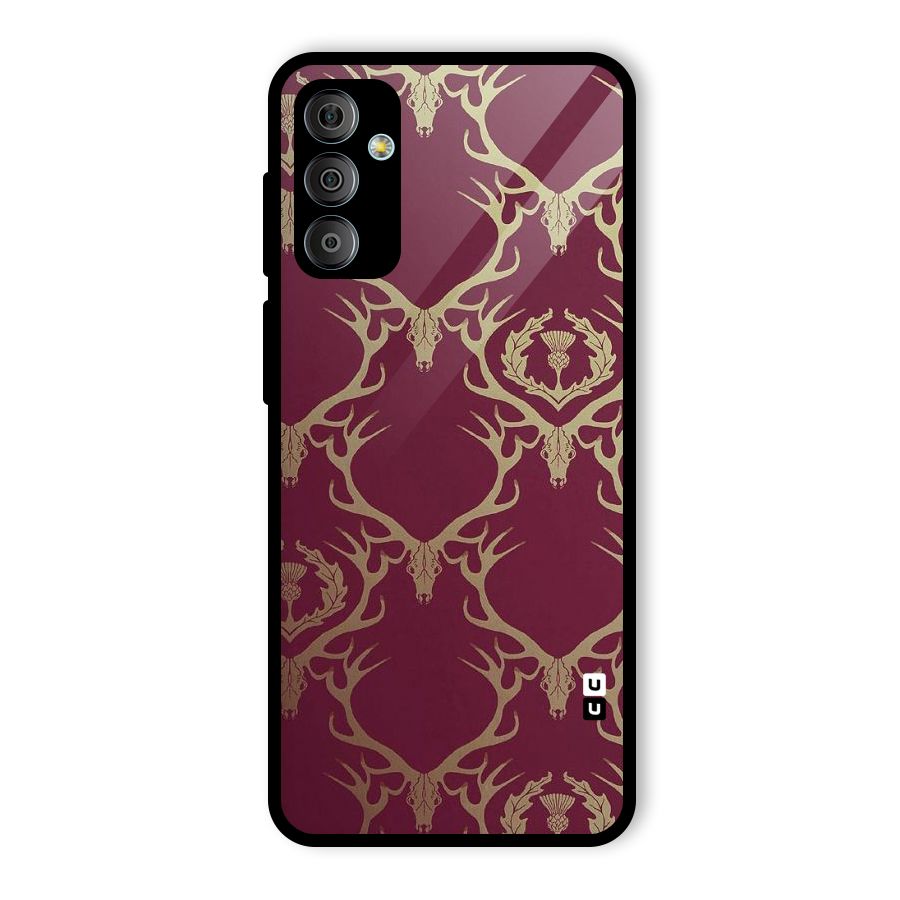 Golden Bull Design Glass Back Case for Galaxy F23