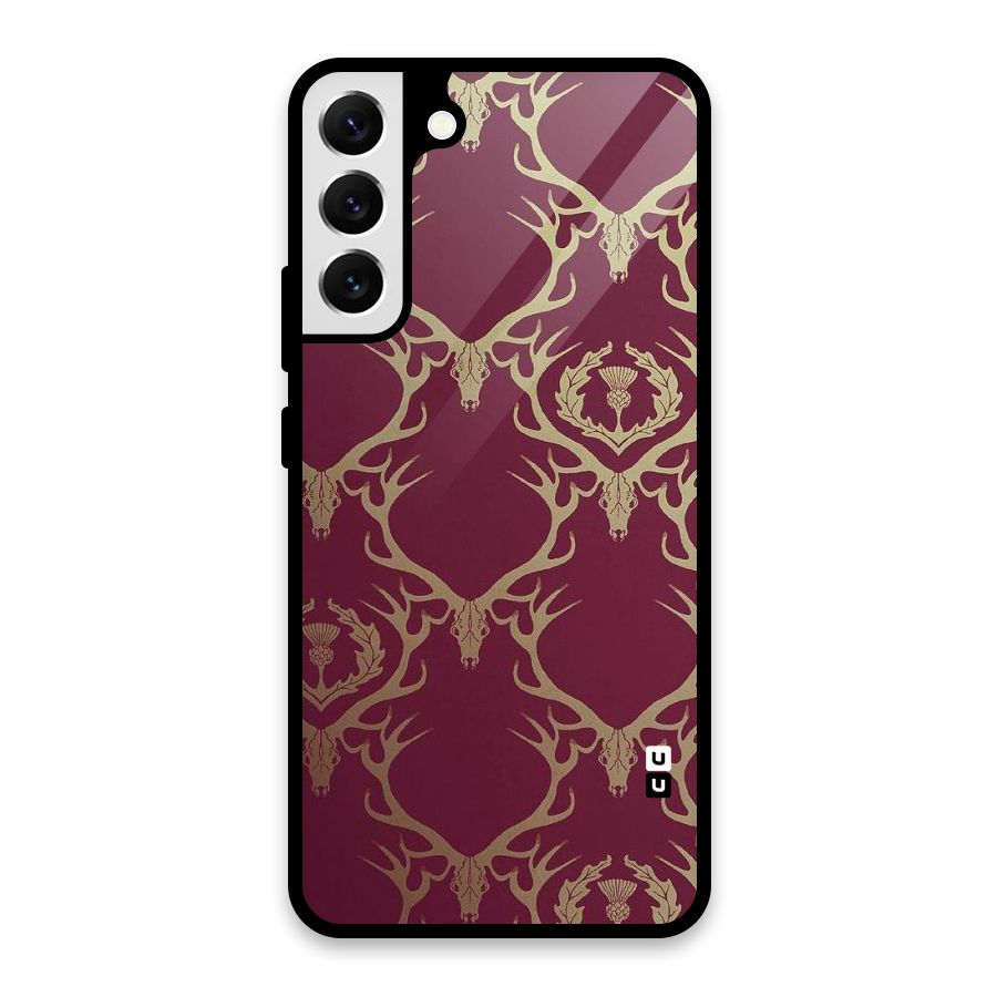 Golden Bull Design Glass Back Case for Galaxy S22 Plus 5G