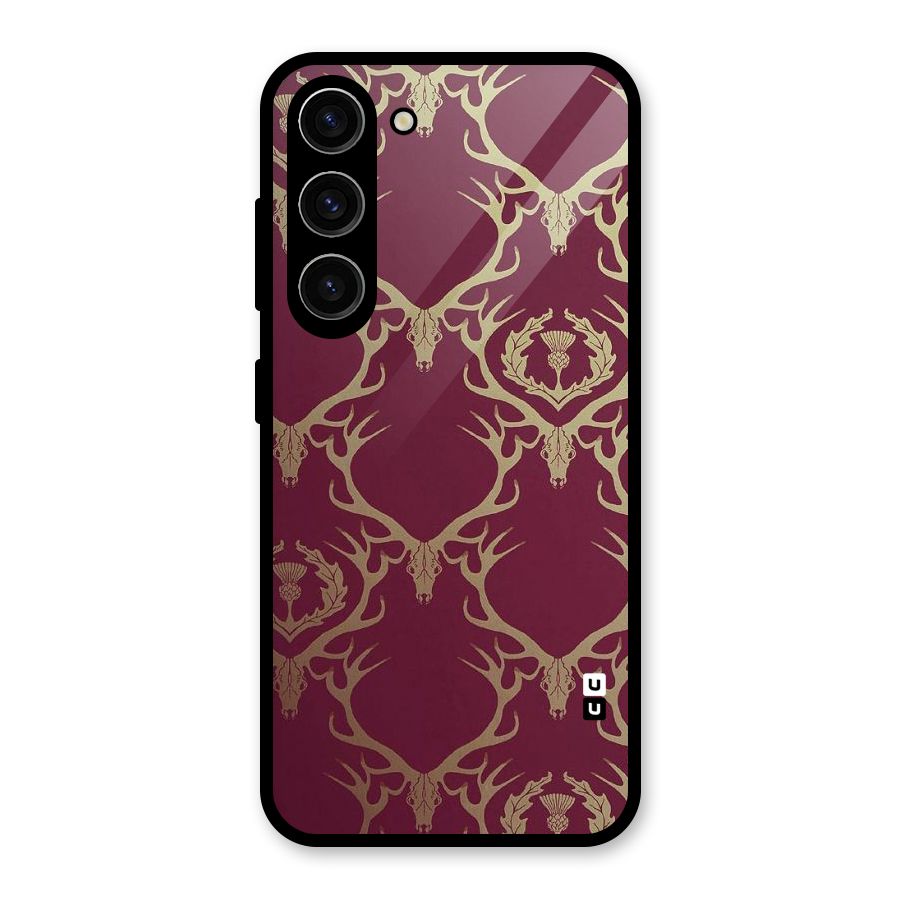 Golden Bull Design Glass Back Case for Galaxy S23