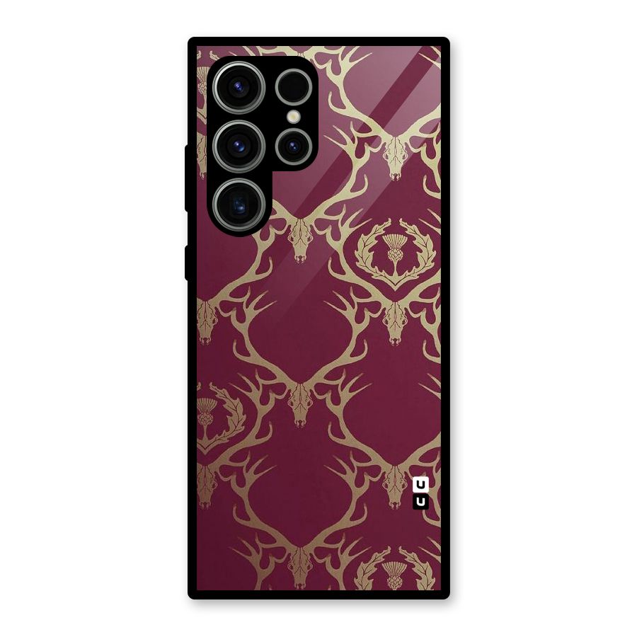 Golden Bull Design Glass Back Case for Galaxy S23 Ultra