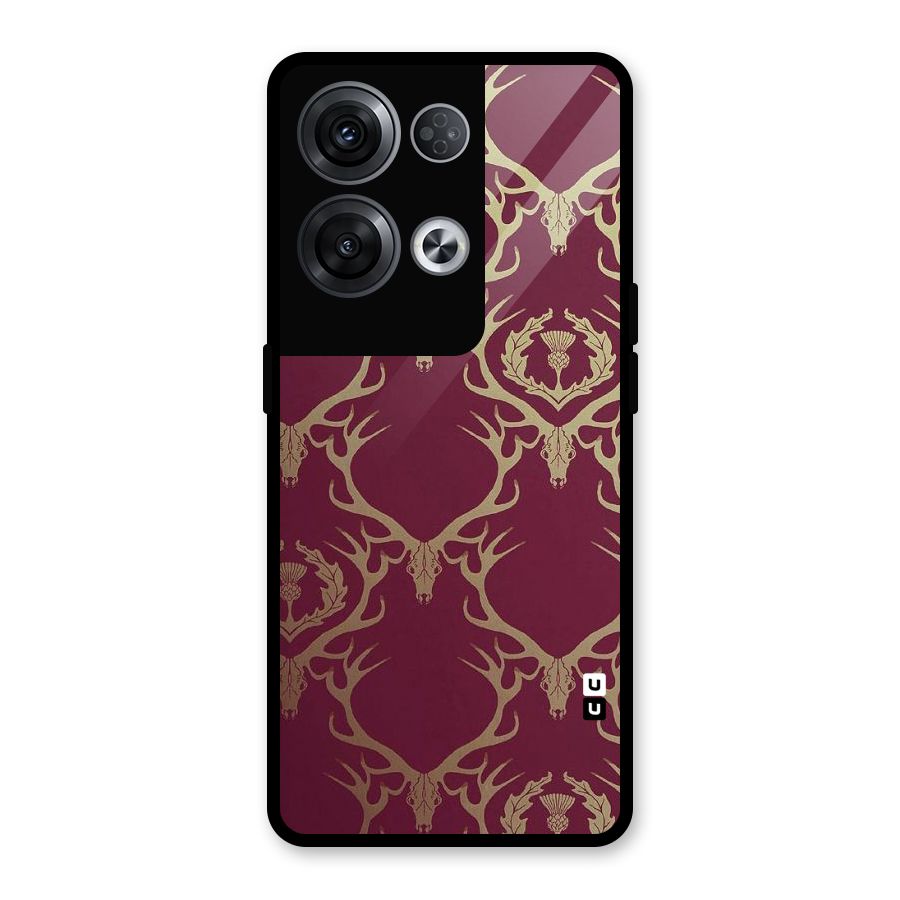 Golden Bull Design Glass Back Case for Oppo Reno8 Pro 5G