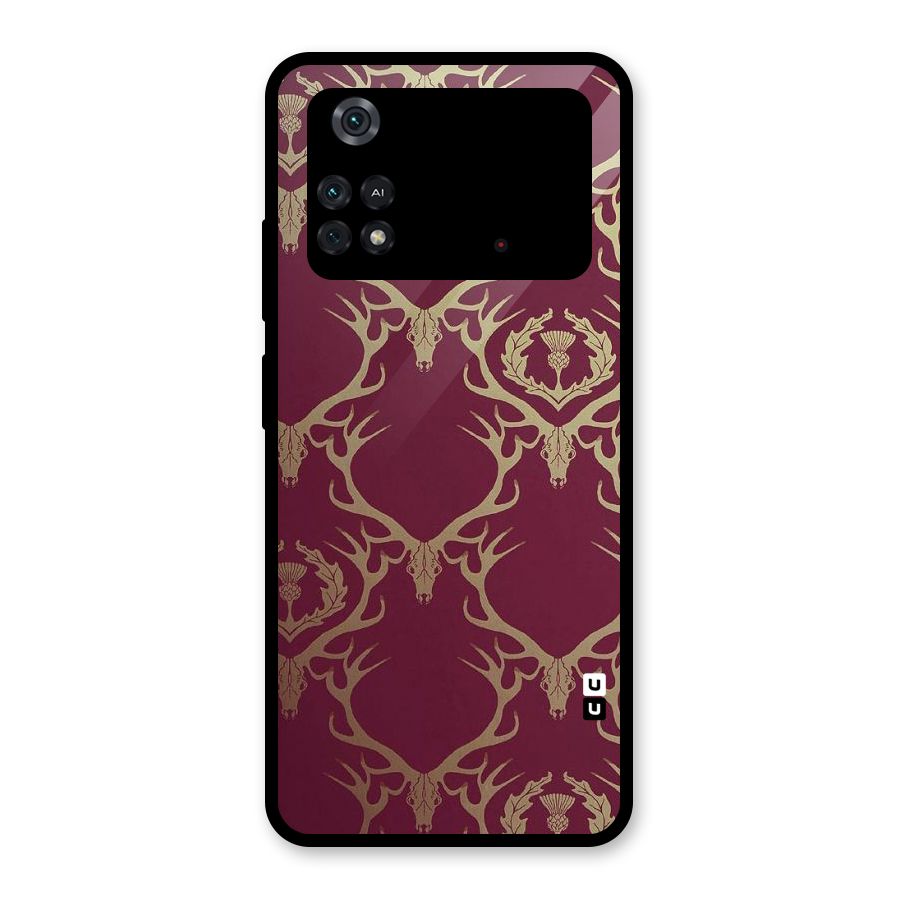 Golden Bull Design Glass Back Case for Poco M4 Pro 4G