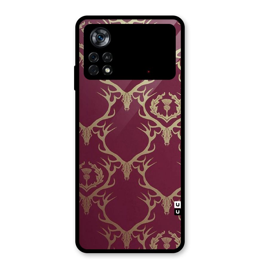 Golden Bull Design Glass Back Case for Poco X4 Pro 5G