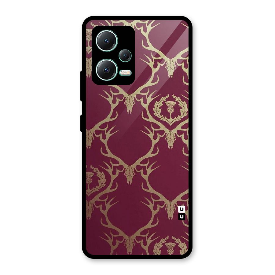 Golden Bull Design Glass Back Case for Redmi Note 12 5G