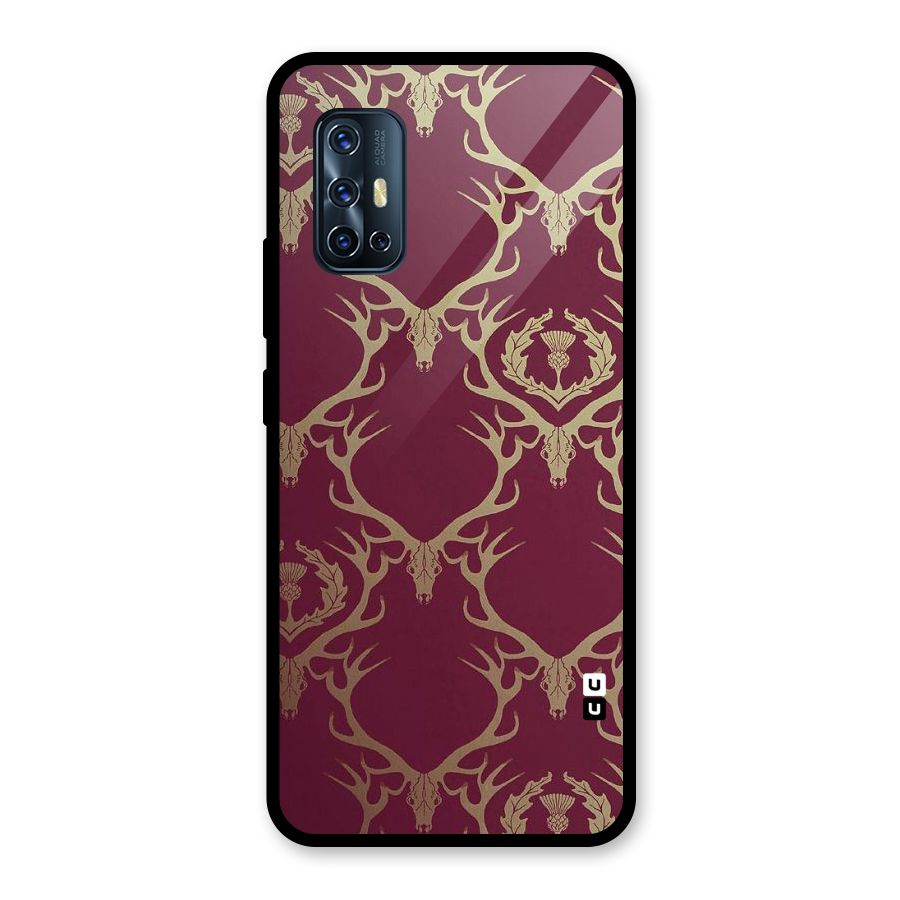 Golden Bull Design Glass Back Case for Vivo V17