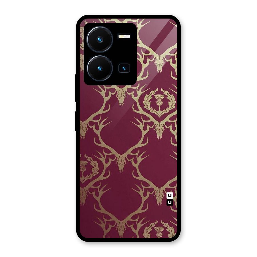 Golden Bull Design Glass Back Case for Vivo Y35