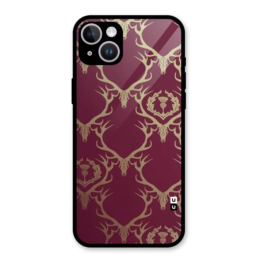 Golden Bull Design Glass Back Case for iPhone 14 Plus