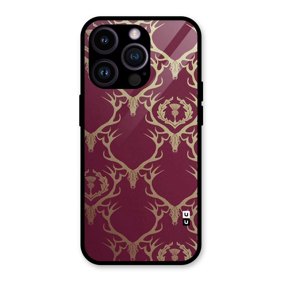 Golden Bull Design Glass Back Case for iPhone 14 Pro