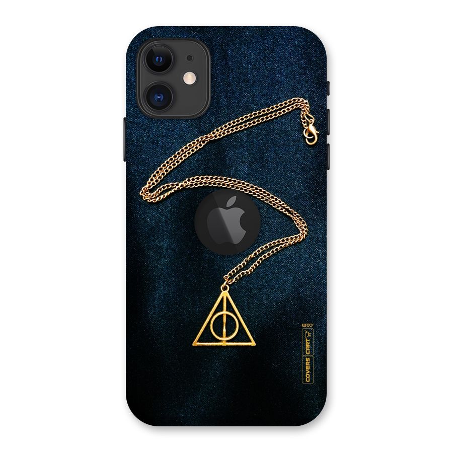 Golden Chain Back Case for iPhone 11 Logo Cut