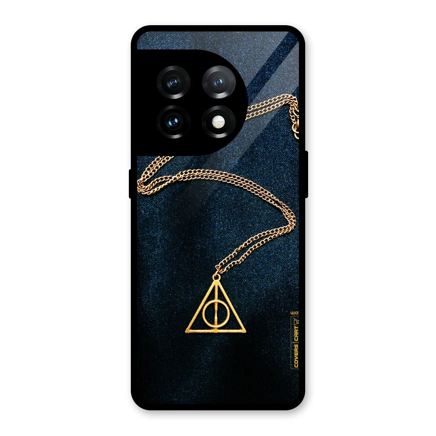 Golden Chain Glass Back Case for OnePlus 11