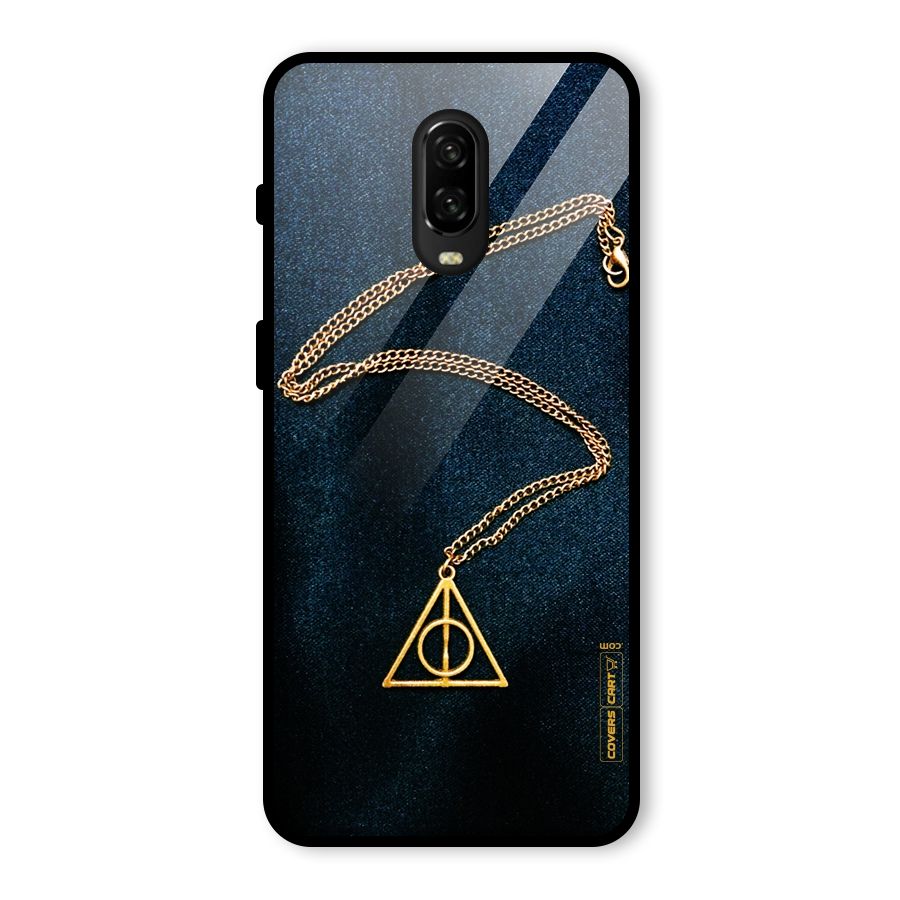 Golden Chain Glass Back Case for OnePlus 6T