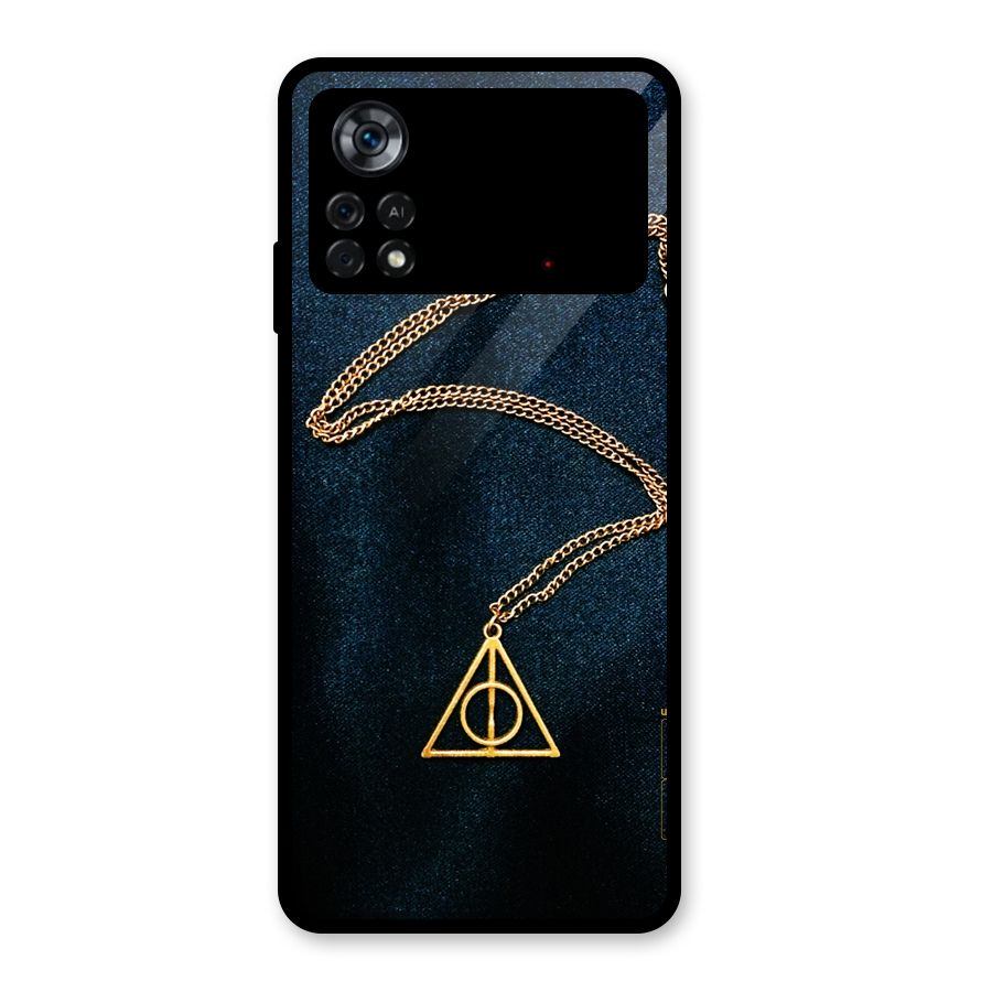 Golden Chain Glass Back Case for Poco X4 Pro 5G