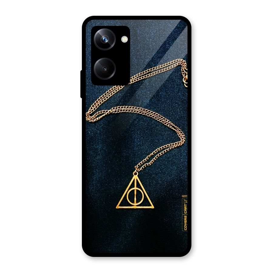 Golden Chain Glass Back Case for Realme 10 Pro