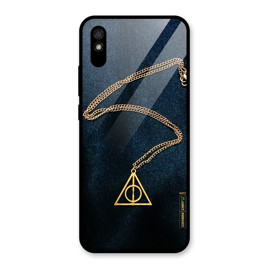 Golden Chain Glass Back Case for Redmi 9A
