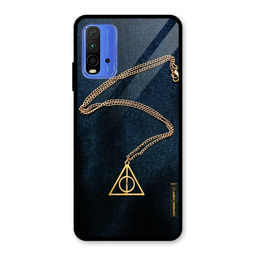 Golden Chain Glass Back Case for Redmi 9 Power