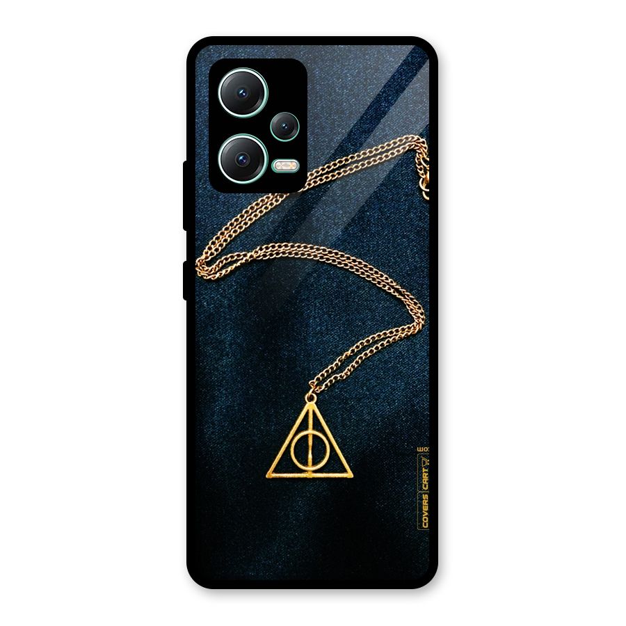 Golden Chain Glass Back Case for Redmi Note 12 5G