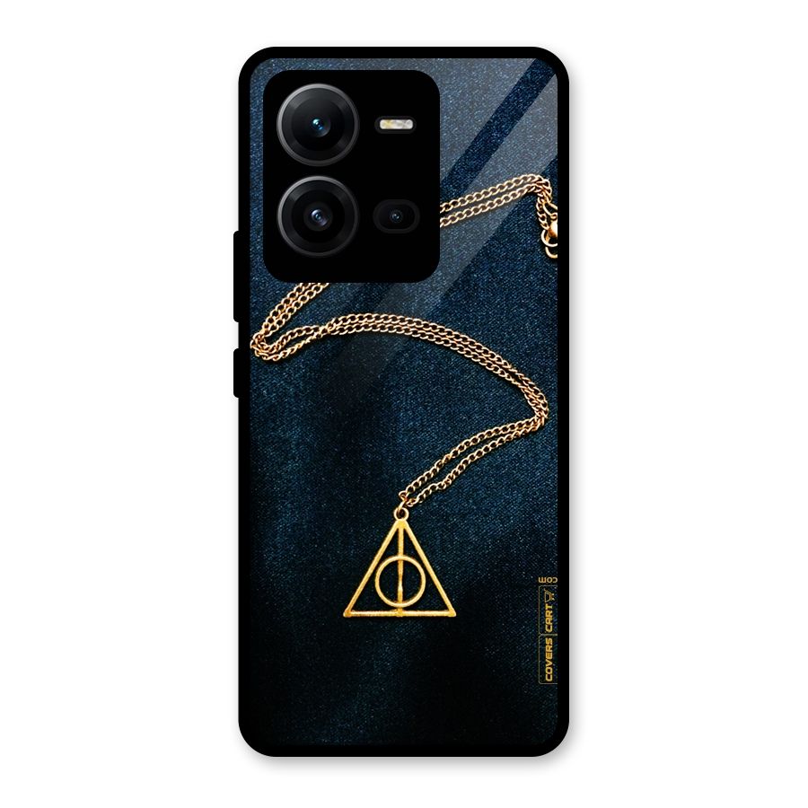 Golden Chain Glass Back Case for Vivo V25