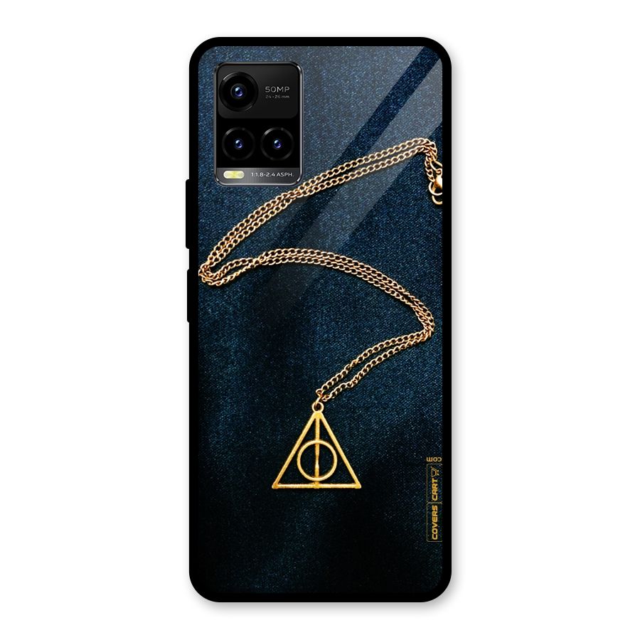 Golden Chain Glass Back Case for Vivo Y21A