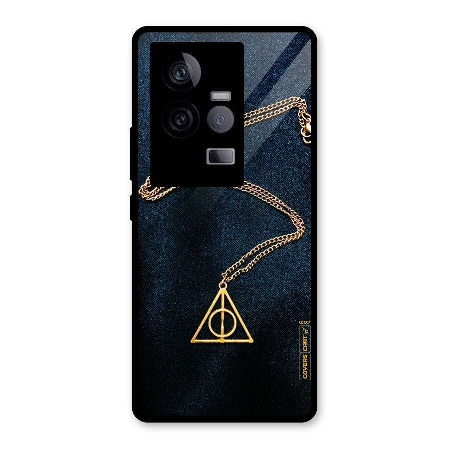 Golden Chain Glass Back Case for Vivo iQOO 11 5G