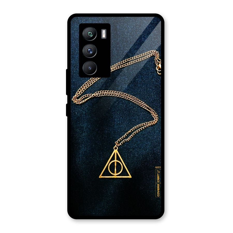 Golden Chain Glass Back Case for Vivo iQOO 9 SE