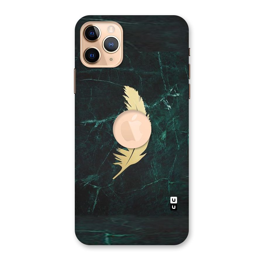 Golden Feather Back Case for iPhone 11 Pro Max Logo Cut