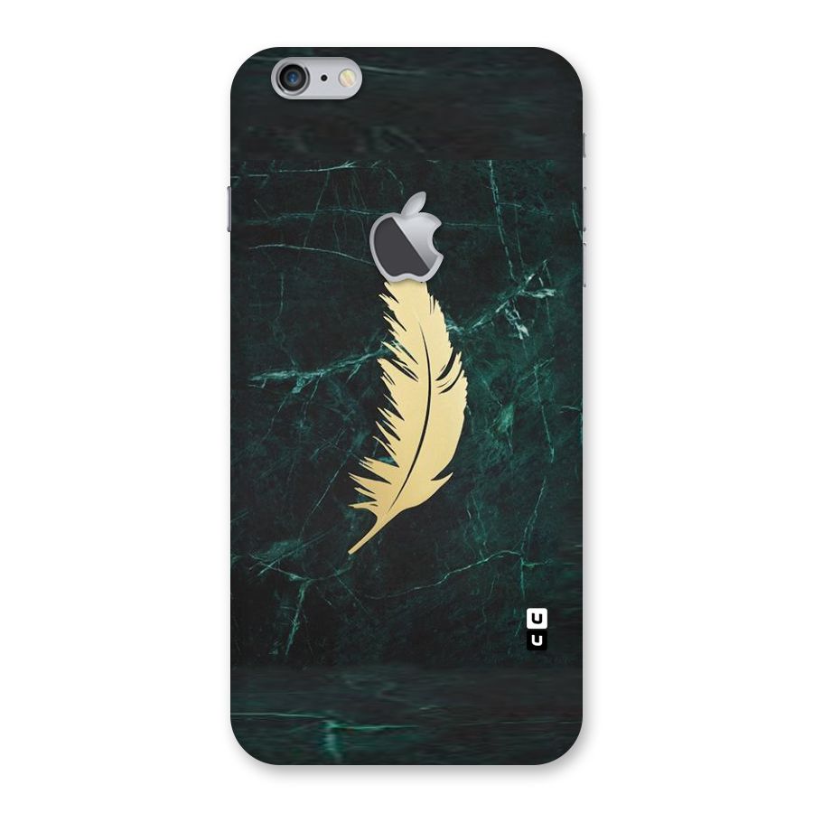 Golden Feather Back Case for iPhone 6 Plus 6S Plus Logo Cut