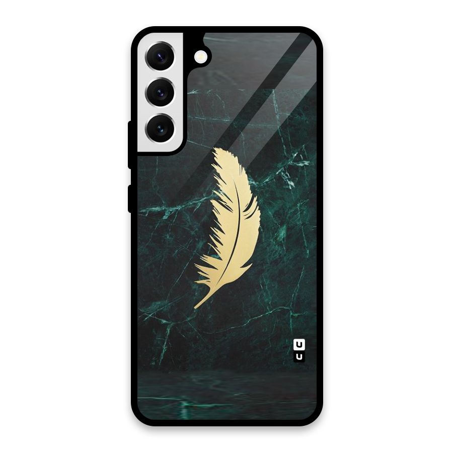 Golden Feather Glass Back Case for Galaxy S22 Plus 5G