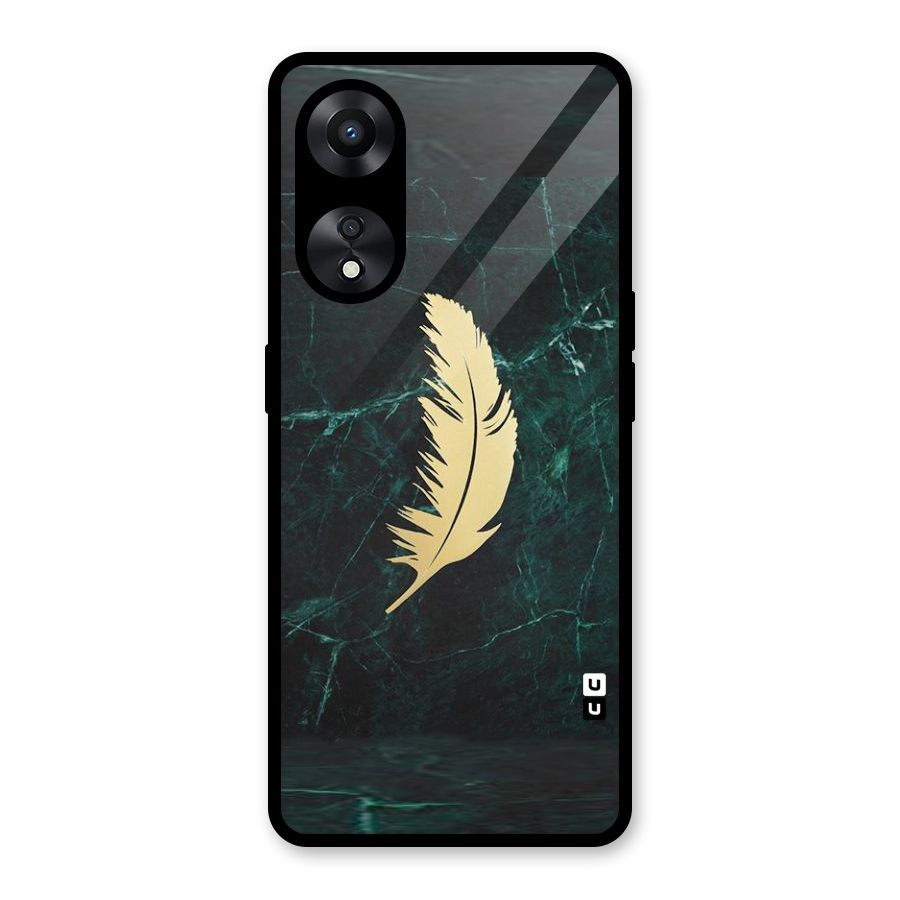 Golden Feather Glass Back Case for Oppo A78