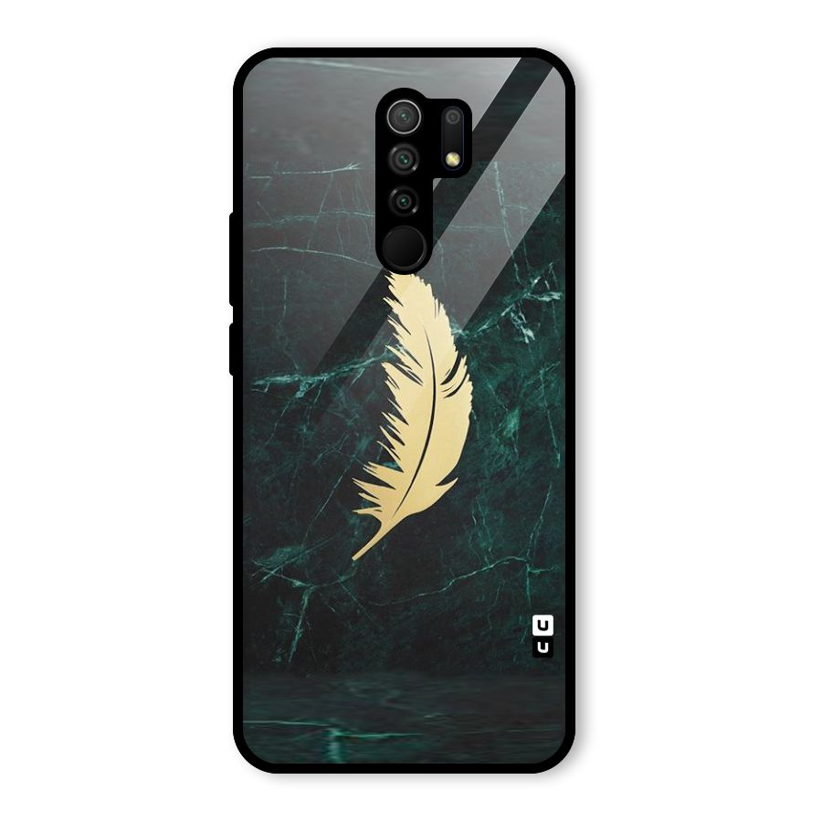 Golden Feather Glass Back Case for Poco M2
