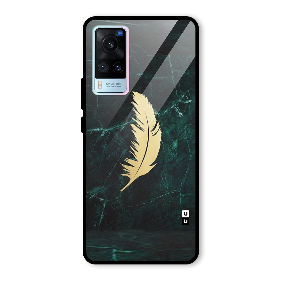 Golden Feather Glass Back Case for Vivo X60