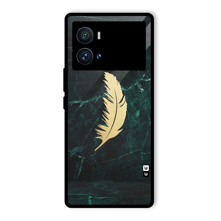 Golden Feather Glass Back Case for Vivo iQOO 9 Pro