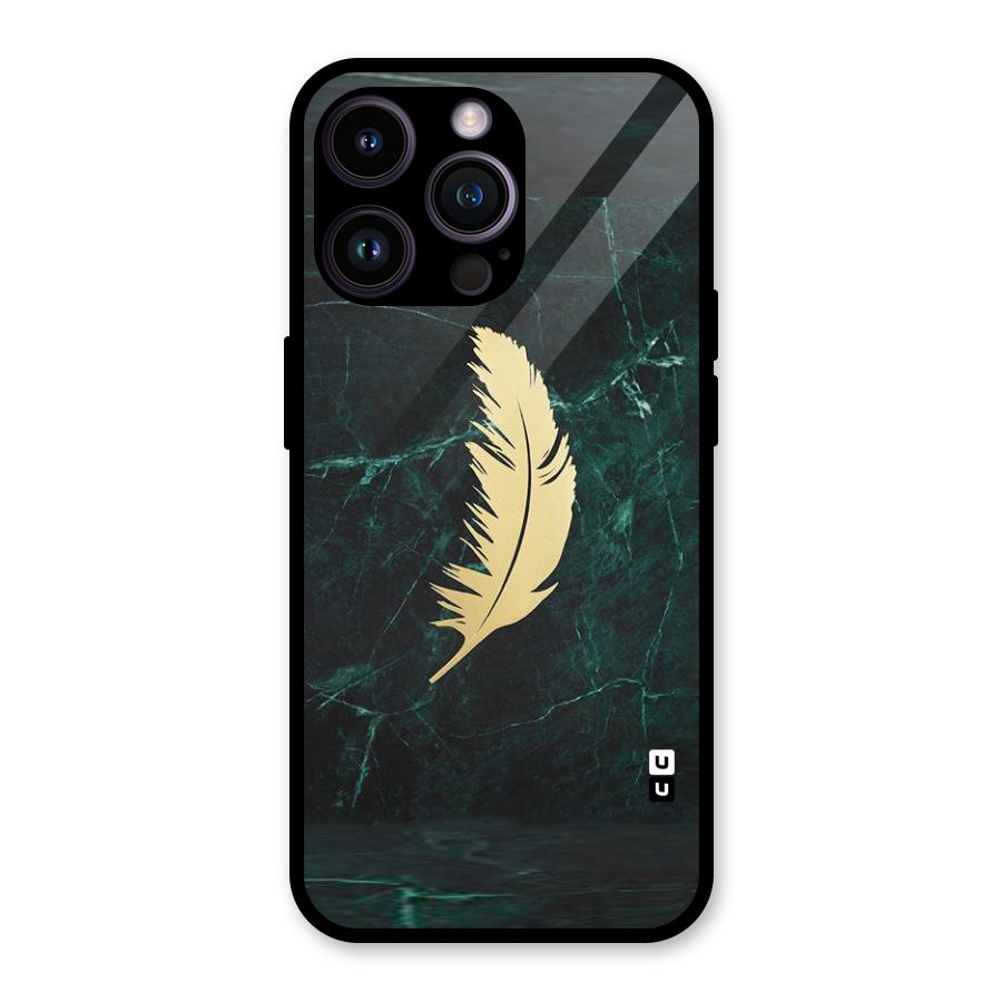 Golden Feather Glass Back Case for iPhone 14 Pro Max