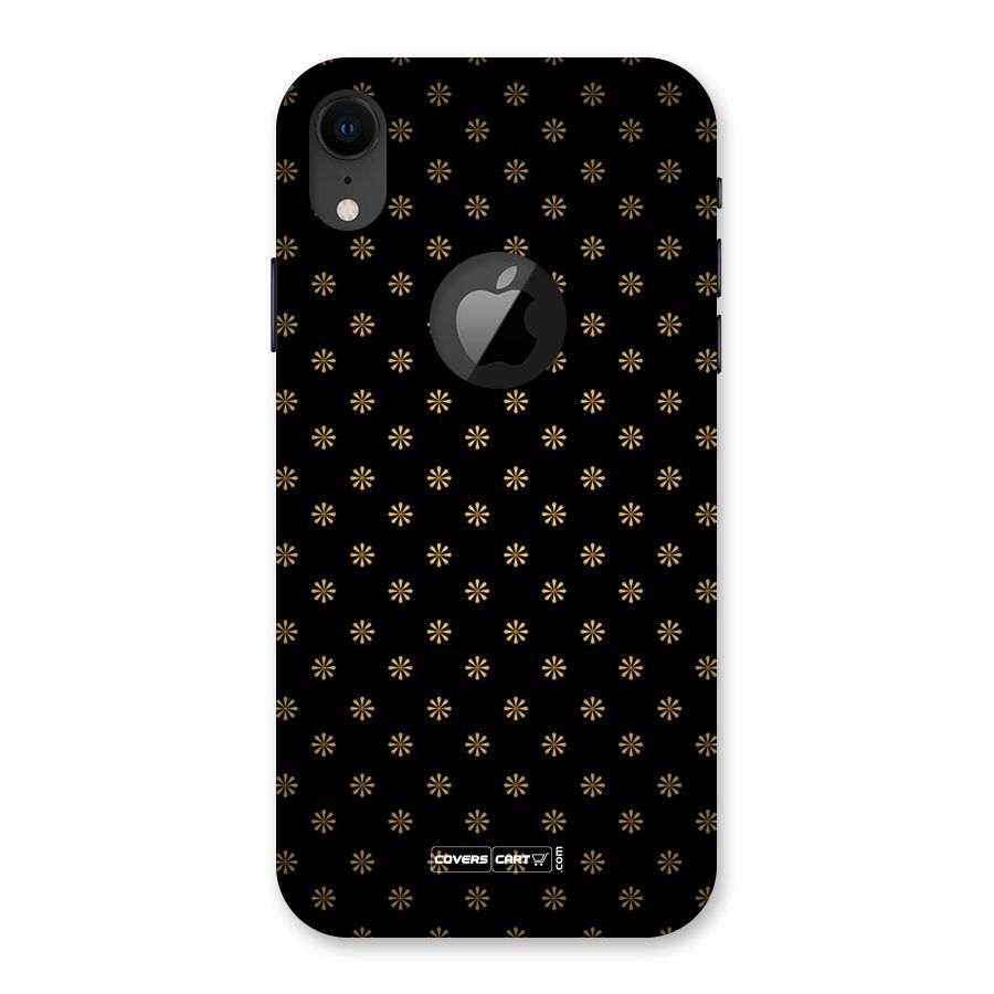 Golden Flowers Back Case for iPhone XR Logo Cut
